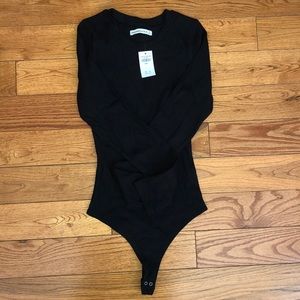 NWT Abercrombie & Fitch Black Ribbed Bodysuit S